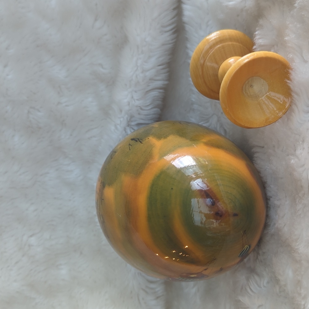 VINTAGE Rare Hand Painted Russian St. Petersburg Decorated Wooden Egg - Picture 8 of 10